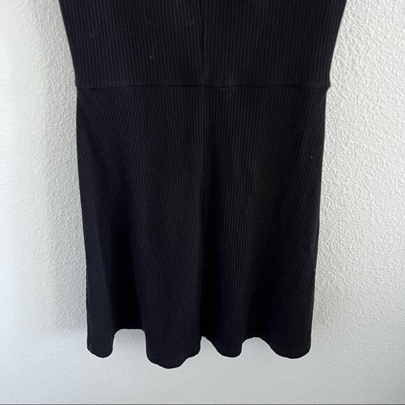 Reformation Black Ribbed Dress Mini Casual Sweetheart Neckline Small - Picture 8 of 9